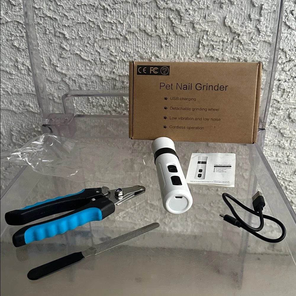 PawfectPawz™ Silent Cordless Nail Grinder with Clipper & filer-new set in a box